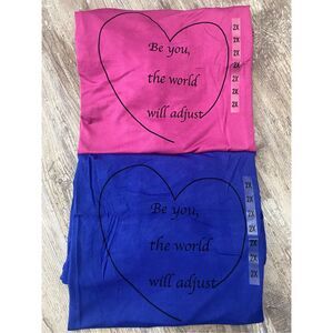 PSK Collective Pink & Blue Workout Athletic Shirts Set Of 2 Women’s Sz 2X